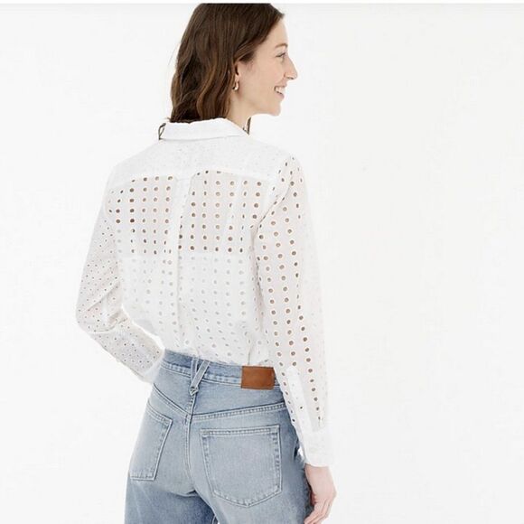 J. Crew Classic-Fit Shirt In Eyelet - Picture 3 of 10